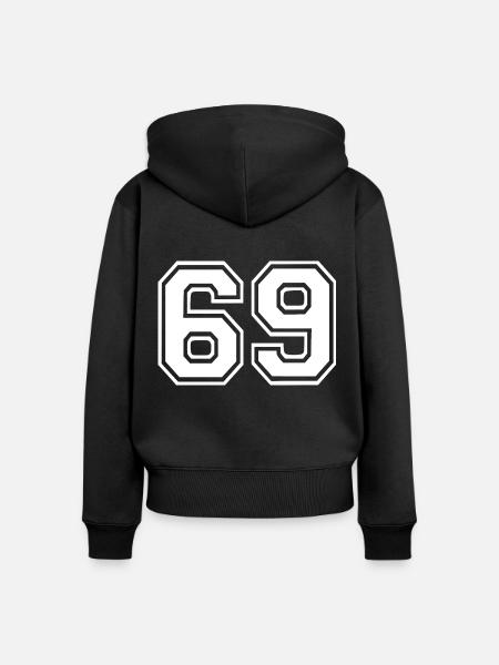 69 - Frauen Premium Bio Zip Hoodie - Schwarz