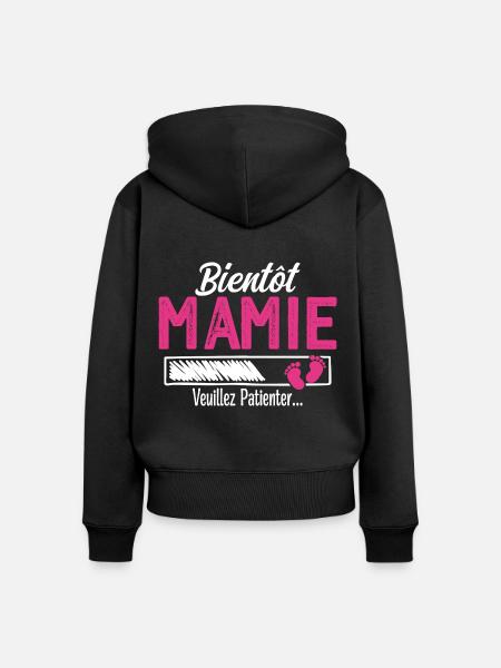 Bald Oma Zukünftige Großmutter - Frauen Premium Bio Zip Hoodie - Schwarz