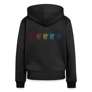 25. geburtstag jubiläum 25 jahre fünfundzwanzig - Frauen Premium Bio Zip Hoodie - Schwarz - Hinten - Julia (174cm)