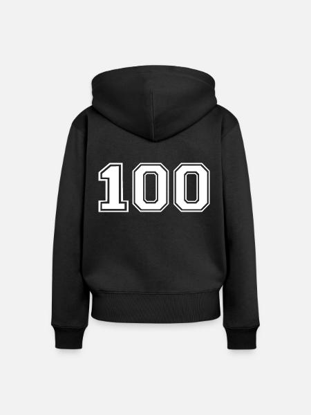 100 - Frauen Premium Bio Zip Hoodie - Schwarz
