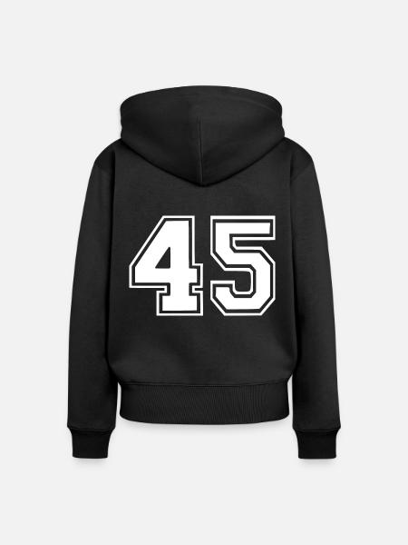 45 - Frauen Premium Bio Zip Hoodie - Schwarz