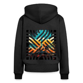 Vintage eighties chemises Design cadeau de Noël - Sweat à capuche zippé Premium bio Femme - noir - Dos - Julia (174cm)