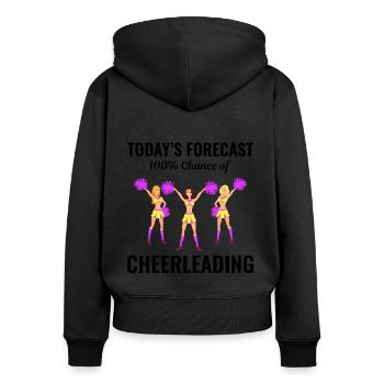 Cheerleader Cheerleading Girl Cheering Lustig - Frauen Premium Bio Zip Hoodie - Schwarz - Hinten - Julia (174cm)
