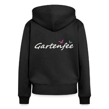 Gartenfee Süßes Motiv für Garten und Gewächshaus - Frauen Premium Bio Zip Hoodie - Schwarz - Hinten - Julia (174cm)