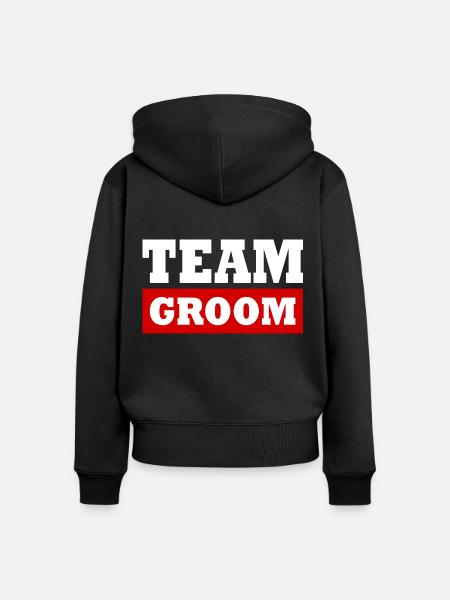 Team groom - Frauen Premium Bio Zip Hoodie - Schwarz