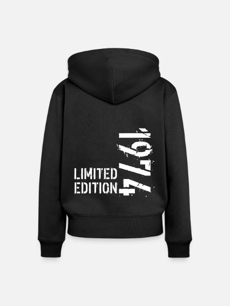 LIMITIERTE AUFLAGE 1974 - Frauen Premium Bio Zip Hoodie - Schwarz