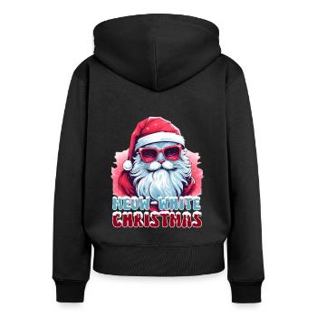 Santa's Turkish Angora Cat - Women's Premium Organic Zip Hoodie - black - Back - Julia (174cm)