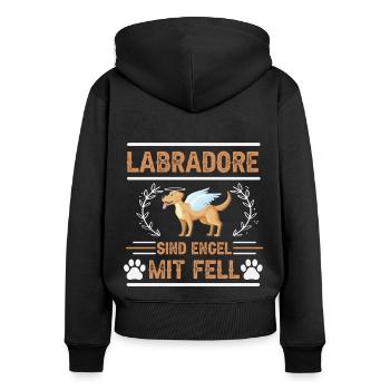 Les labradors sont des anges à fourrure - Sweat à capuche zippé Premium bio Femme - noir - Dos - Julia (174cm)