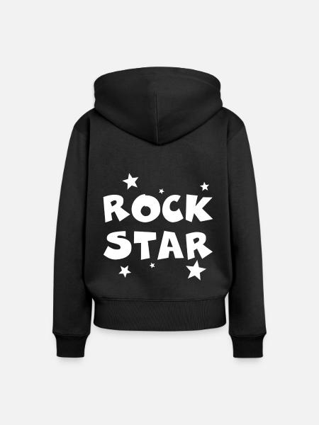 Rock Star - Frauen Premium Bio Zip Hoodie - Schwarz