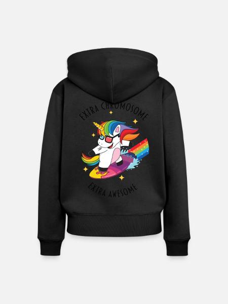 extra chromosome extra awesome - Frauen Premium Bio Zip Hoodie - Schwarz