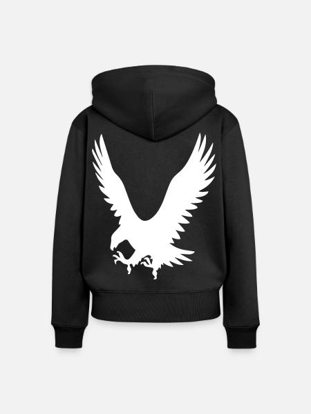 Adler beim Angriff - Frauen Premium Bio Zip Hoodie - Schwarz