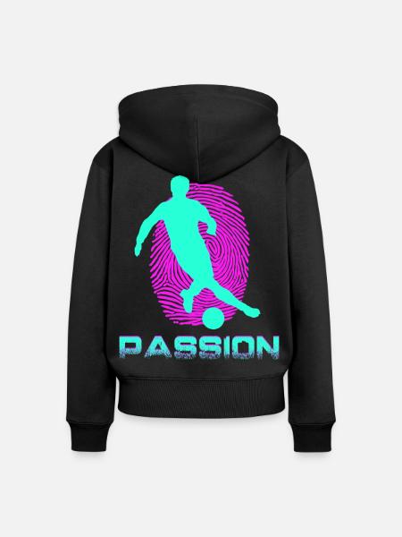 Football - Frauen Premium Bio Zip Hoodie - Schwarz