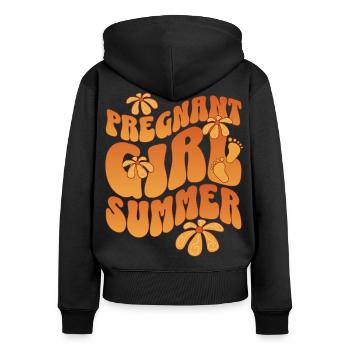 Pregnant Girl Summer - Women's Premium Organic Zip Hoodie - black - Back - Julia (174cm)
