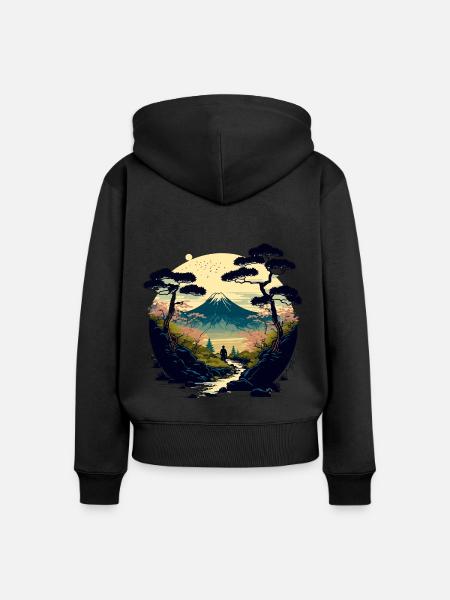 Kirschbaum - Frauen Premium Bio Zip Hoodie - Schwarz