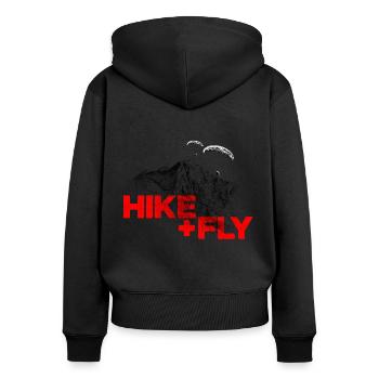 Hike & Fly Paragliding red - Women's Premium Organic Zip Hoodie - black - Back - Julia (174cm)