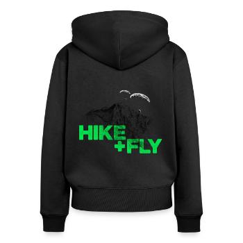 Randonnée et vol Parapente vert - Sweat à capuche zippé Premium bio Femme - noir - Dos - Julia (174cm)