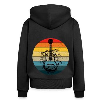 Eine Retro Musik Gitarre Musikinstrument Gitarren - Frauen Premium Bio Zip Hoodie - Schwarz - Hinten - Julia (174cm)