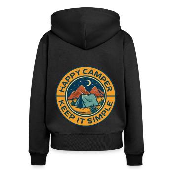 Camping Camper - Women's Premium Organic Zip Hoodie - black - Back - Julia (174cm)