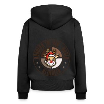 Rudolph - Sweat à capuche zippé Premium bio Femme - noir - Dos - Julia (174cm)