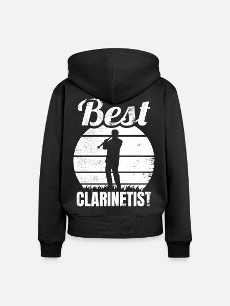 Bester Klarinettist - Frauen Premium Bio Zip Hoodie - Schwarz