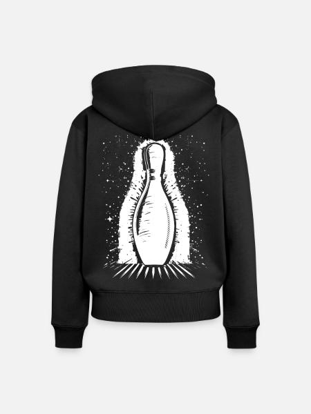 Bowling Pin - Frauen Premium Bio Zip Hoodie - Schwarz