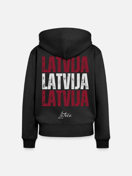 Flagge Lettlands, lettischer Patriot - Frauen Premium Bio Zip Hoodie - Schwarz