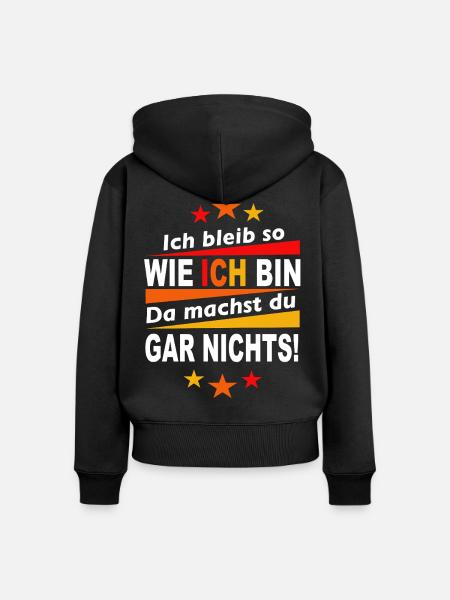 Ich bleib Ich - Statement Shirt - Frauen Premium Bio Zip Hoodie - Schwarz