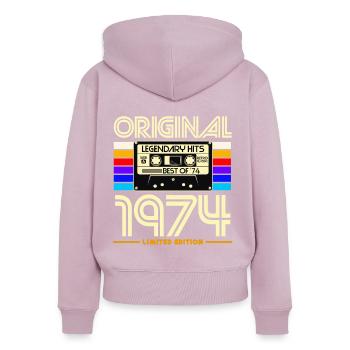 Originale limitierte Ausgabe von 1974 - Frauen Premium Bio Zip Hoodie - Altrosa - Hinten - Julia (174cm)