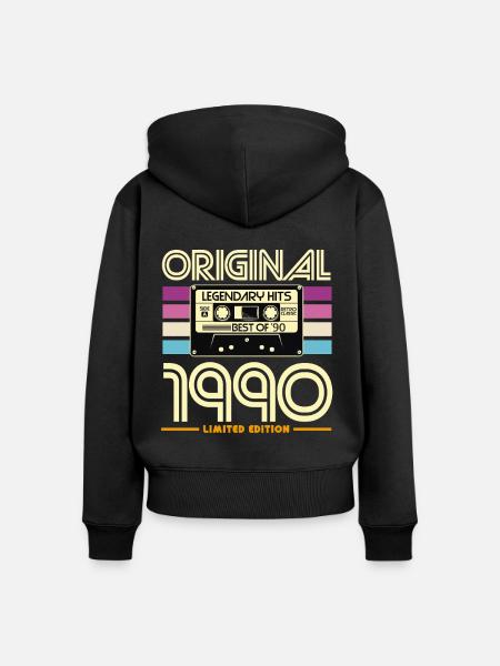 Original Hits 90er Kassette - Frauen Premium Bio Zip Hoodie - Schwarz
