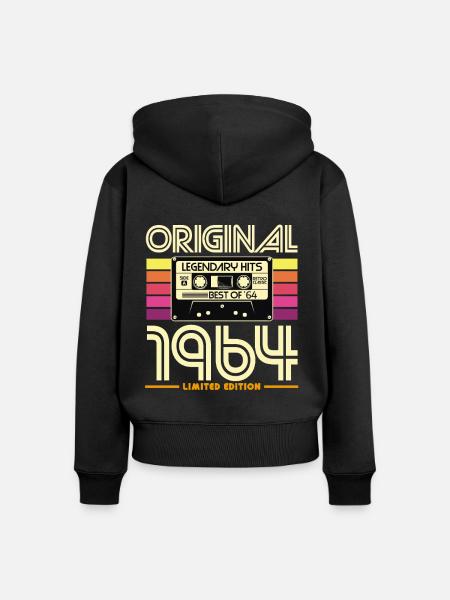 Originale Retro-Hits von 1964 - Frauen Premium Bio Zip Hoodie - Schwarz