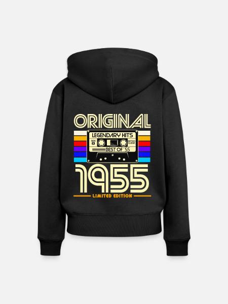 Originale Retro-Hits von 1955 - Frauen Premium Bio Zip Hoodie - Schwarz