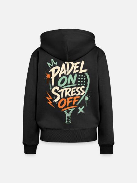 Padel Stress weg Outfit - Frauen Premium Bio Zip Hoodie - Schwarz