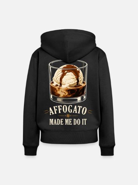Affogato Made Me Do It - Frauen Premium Bio Zip Hoodie - Schwarz