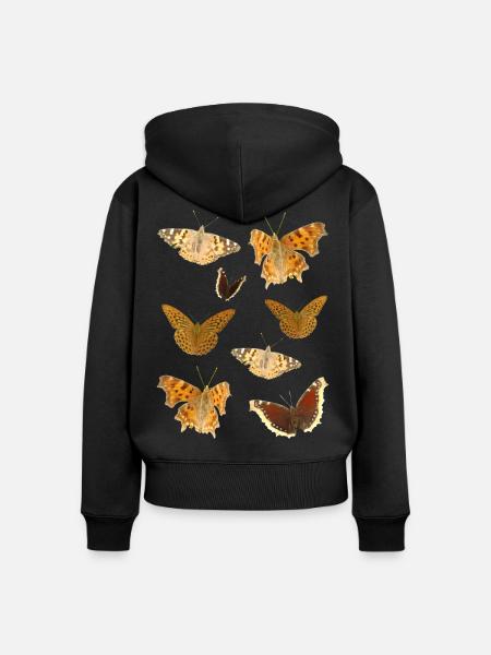 Insekten Schmetterlinge - Frauen Premium Bio Zip Hoodie - Schwarz