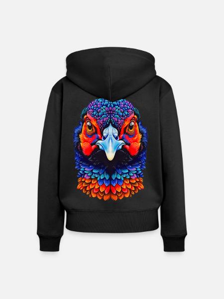 Fasan T-Shirt Vögel Ornithologe Geschenk - Frauen Premium Bio Zip Hoodie - Schwarz