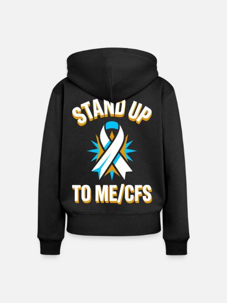 Stand Up To ME/CFS Schleife - Frauen Premium Bio Zip Hoodie - Schwarz