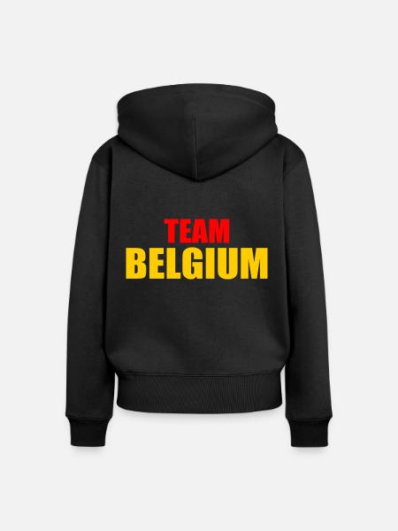 Belgien - Frauen Premium Bio Zip Hoodie - Schwarz