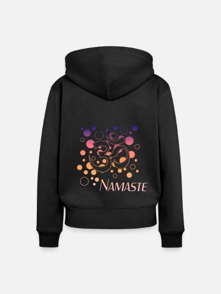 Yoga Namaste - Frauen Premium Bio Zip Hoodie - Schwarz