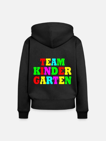Team kindergarten - Frauen Premium Bio Zip Hoodie - Schwarz