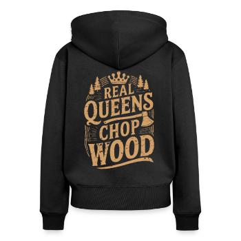bûcheron coupe de bois femmes coupe-arbres - Sweat à capuche zippé Premium bio Femme - noir - Dos - Julia (174cm)