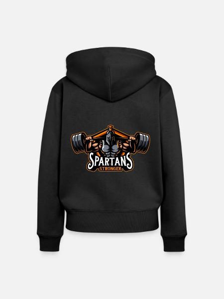 Spartaner - Frauen Premium Bio Zip Hoodie - Schwarz