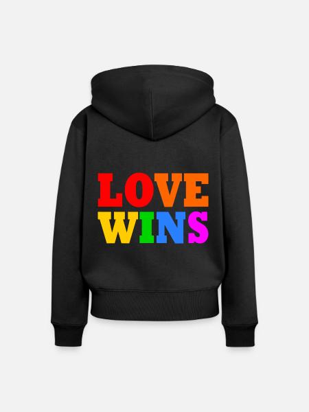 Love wins - Frauen Premium Bio Zip Hoodie - Schwarz
