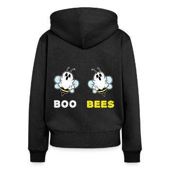 Boo Bees Halloween 2021 Witch Hat Creepy - Women's Premium Organic Zip Hoodie - black - Back - Julia (174cm)