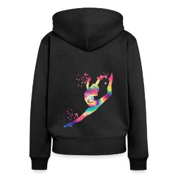 Gymnast With Floor Rhythmic Gymnastics - Women's Premium Organic Zip Hoodie - black - Back - Julia (174cm)