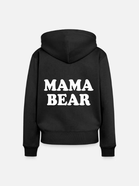 Mama bear - Frauen Premium Bio Zip Hoodie - Schwarz