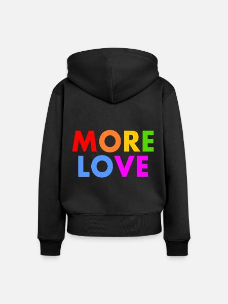 More love - Frauen Premium Bio Zip Hoodie - Schwarz