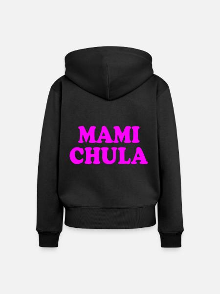 Mami chula - Frauen Premium Bio Zip Hoodie - Schwarz