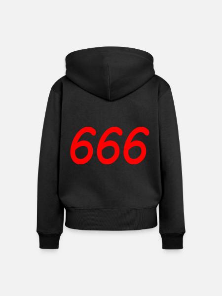 666 - Frauen Premium Bio Zip Hoodie - Schwarz