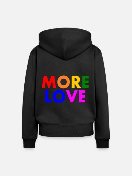 More love - Frauen Premium Bio Zip Hoodie - Schwarz