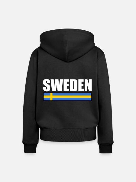 Schweden - Frauen Premium Bio Zip Hoodie - Schwarz